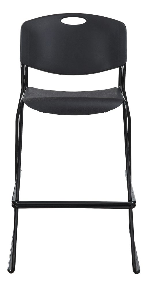Lorell® Heavy-Duty Bistro Stack Chairs, Black, Set Of 2 - Image 2
