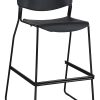 Lorell® Heavy-Duty Bistro Stack Chairs, Black, Set Of 2