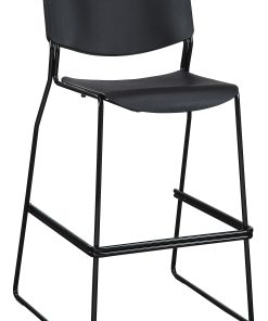 Lorell® Heavy-Duty Bistro Stack Chairs, Black, Set Of 2