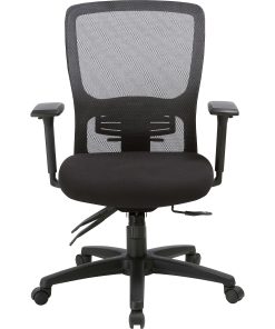 Lorell® Ergonomic Mesh High-Back Chair, Fabric Seat, Black 2