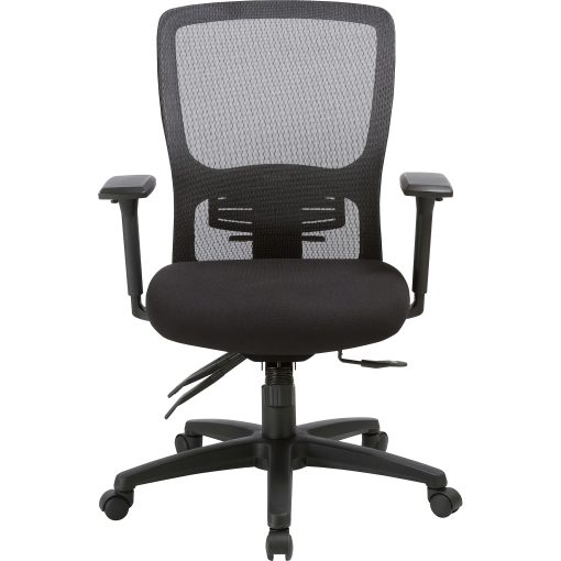Lorell® Ergonomic Mesh High-Back Chair, Fabric Seat, Black - Image 2