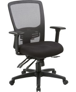 Lorell® Ergonomic Mesh High-Back Chair, Fabric Seat, Black