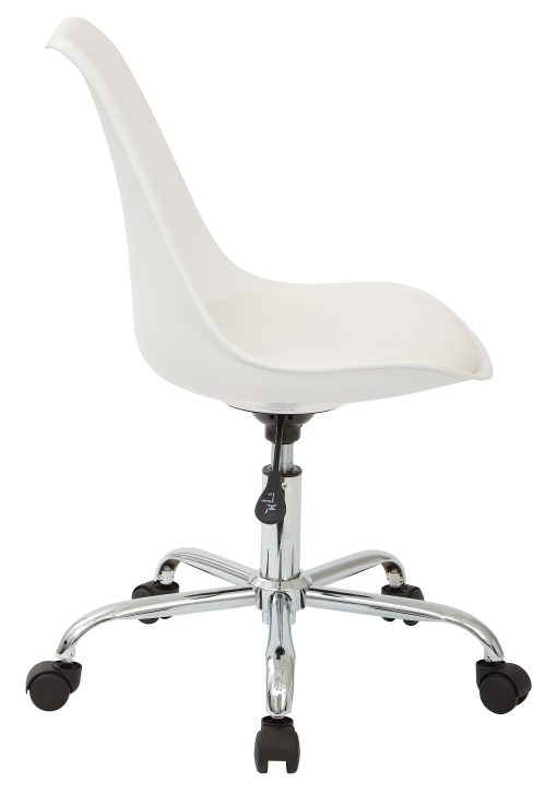 Ave Six Emerson Mid-Back Chair, White/Silver - Image 2