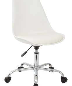 Ave Six Emerson Mid-Back Chair, White/Silver