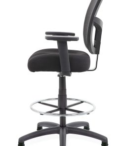 Boss Office Products Mesh Drafting Stool With Back, Footring, Black 2