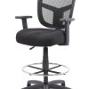 Boss Office Products Mesh Drafting Stool With Back, Footring, Black