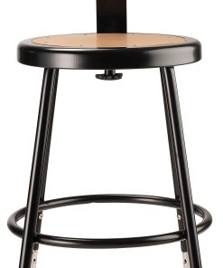 National Public Seating Adjustable Hardboard Stool With Back, 19″-27″H, Black 2