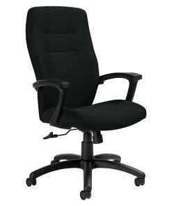 Global® Synopsis High-Back Chair, 43 1/2"H x 24 1/2"W x 26 1/2"D, Black Coal/Black