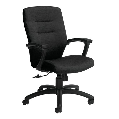 Global® Synopsis Mid-Back Chair, 39 1/2"H x 24 1/2"W x 26 1/2"D, Black Coal/Black - Image 2