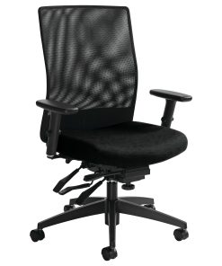 Global® Weev Mid-Back Chair, 39″H x 25″W x 24″D, Black Coal/Black 2
