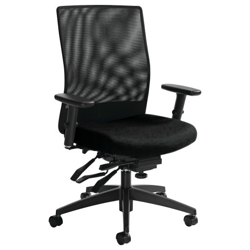 Global® Weev Mid-Back Chair, 39"H x 25"W x 24"D, Black Coal/Black - Image 2