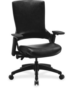 Lorell® Serenity Ergonomic Bonded Leather High-Back  Executive Chair, Black 2