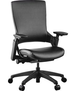 Lorell® Serenity Ergonomic Bonded Leather High-Back  Executive Chair, Black