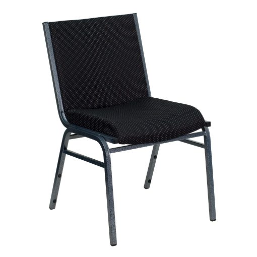 Flash Furniture HERCULES Series Stack Accent Chair, Black Patterned Fabric/Silvervein Frame - Image 2