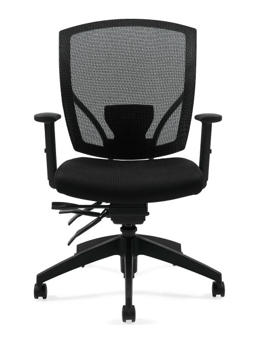 Offices To Go™ Mid-Back Chair, Infinite Seat Lock, Mesh Back, 39 1/2"H x 27"W x 26"D, Black - Image 2