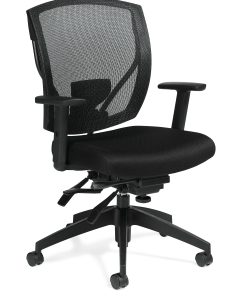 Offices To Go™ Mid-Back Chair, Infinite Seat Lock, Mesh Back, 39 1/2"H x 27"W x 26"D, Black