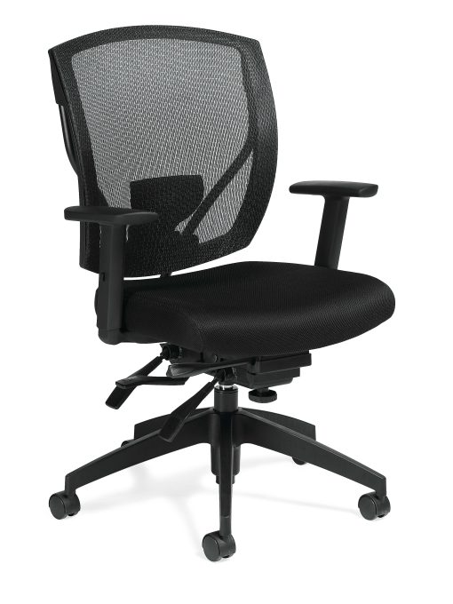 Offices To Go™ Mid-Back Chair, Infinite Seat Lock, Mesh Back, 39 1/2"H x 27"W x 26"D, Black