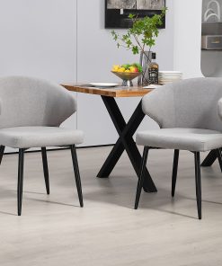 Glamour Home Bard Fabric Dining Accent Chairs, Gray, Set Of 2 Chairs