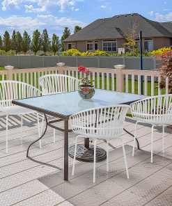 Glamour Home Barras Plastic Dining Accent Chairs, White, Set Of 2 Chairs 2