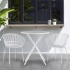 Glamour Home Barras Plastic Dining Accent Chairs, White, Set Of 2 Chairs