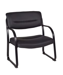 Regency Crusoe Big & Tall Leather Guest Chair, Black