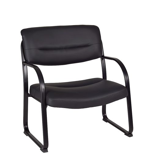 Regency Crusoe Big & Tall Leather Guest Chair, Black