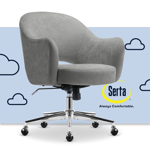Serta® Mia Ergonomic Fabric Mid-Back Home Office Chair, Gray - Image 2