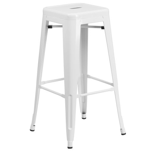 Flash Furniture Commercial Backless Bar Stool, White - Image 2