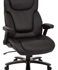 Office Star™ Pro-Line II™ Big & Tall Bonded Leather High-Back Chair With Arms, Black