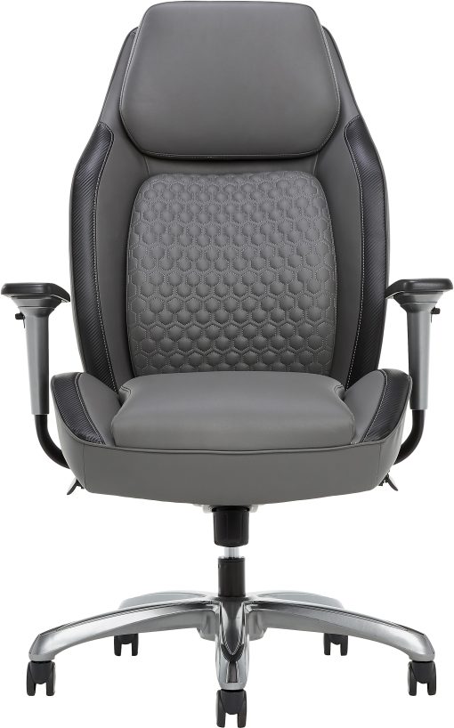Shaquille O'Neal™ Zephyrus Ergonomic Bonded Leather High-Back Executive Office Chair, Gray - Image 2