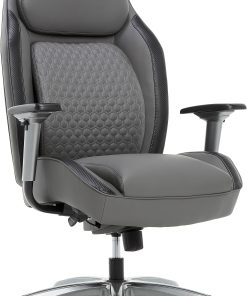 Shaquille O'Neal™ Zephyrus Ergonomic Bonded Leather High-Back Executive Office Chair, Gray