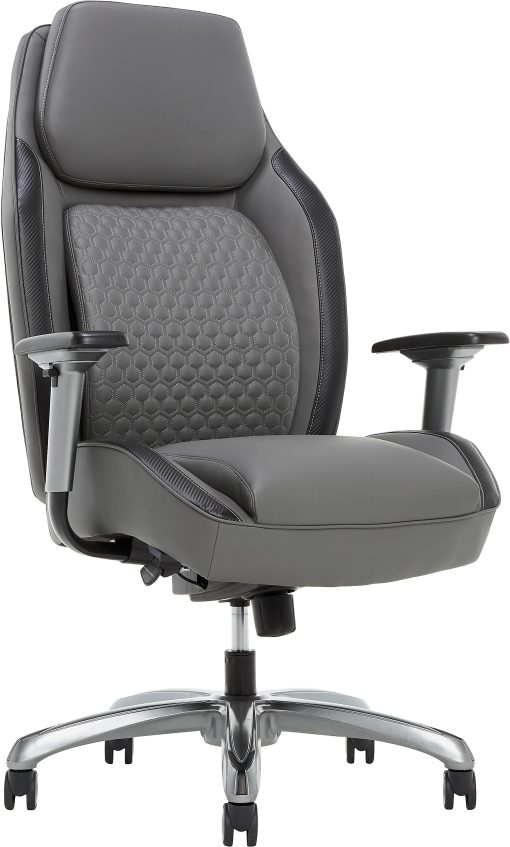 Shaquille O'Neal™ Zephyrus Ergonomic Bonded Leather High-Back Executive Office Chair, Gray