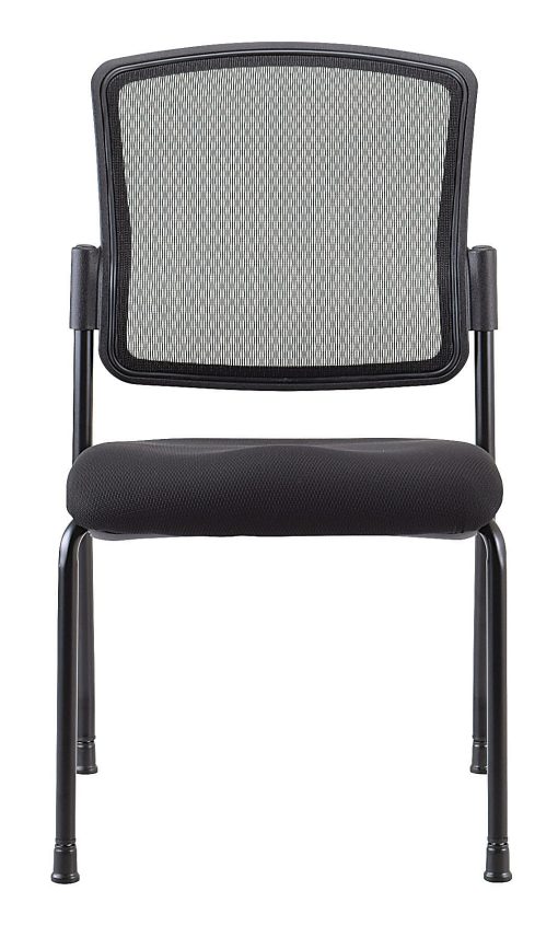 WorkPro® Spectrum Series Mesh/Fabric Stacking Guest Chair, Armless, Black, Set Of 2 Chairs, BIFMA Compliant - Image 2