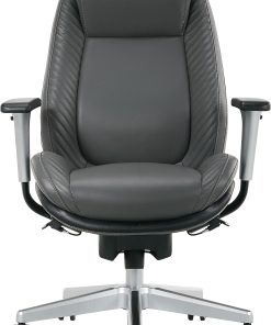 Serta® iComfort i6000 Ergonomic Bonded Leather High-Back Manager Office Chair, Gray/Silver 2