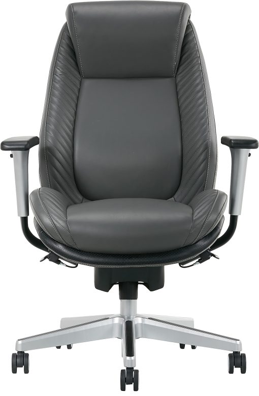Serta® iComfort i6000 Ergonomic Bonded Leather High-Back Manager Office Chair, Gray/Silver - Image 2