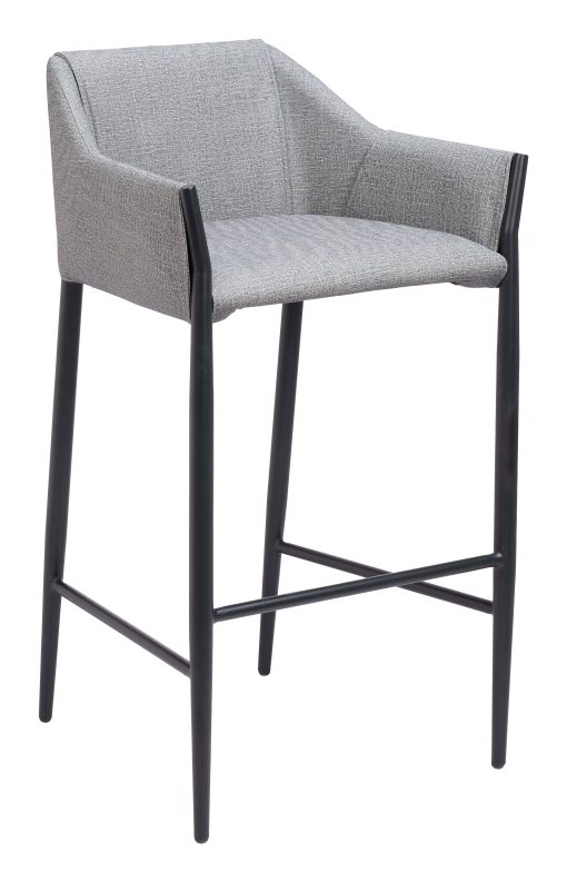 Zuo Andover Barstool, Slate Gray