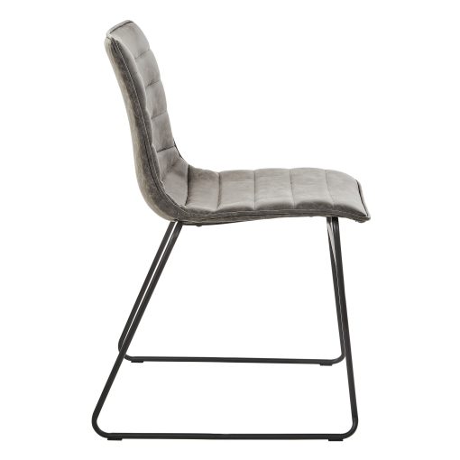 Office Star Halo Faux Leather Stacking Chairs, Charcoal/Black, Set Of 2 Chairs - Image 2