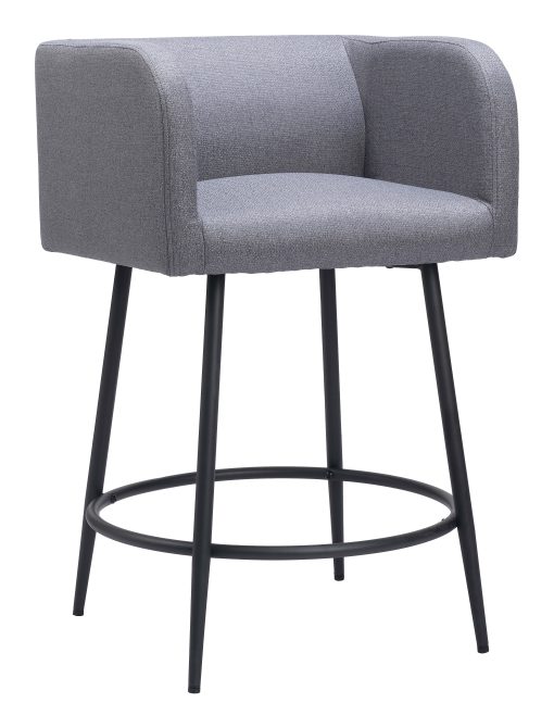 Zuo Horbat Counter-Height Stools, Gray, Set Of 2 Stools