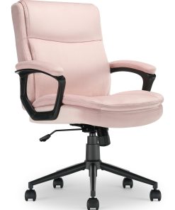 Click365 Transform 2.0 Ergonomic Fabric Mid-Back Desk Chair, Pink/Black