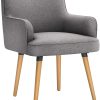 Elama Faux Leather/Mesh/Fabric High-Back Adjustable Office Task Chair, Black/Red Trim 4