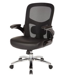 Office Star™ Big & Tall Bonded Leather Mid-Back Executive Chair, Black 2