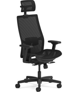 HON Ignition 2.0 Mid-back Task Chair with Headrest – Mesh Seat Material – Mesh Back Material – Mid Back – Black – Armrest – 1 Each – I2MSKY1IMTHR 2