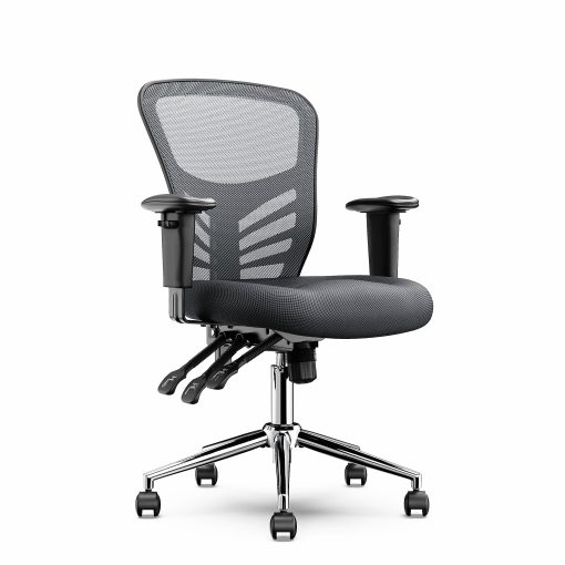 Click365 Flow Ergonomic Mesh Mid-Back Office Task Chair, Gray - Image 2