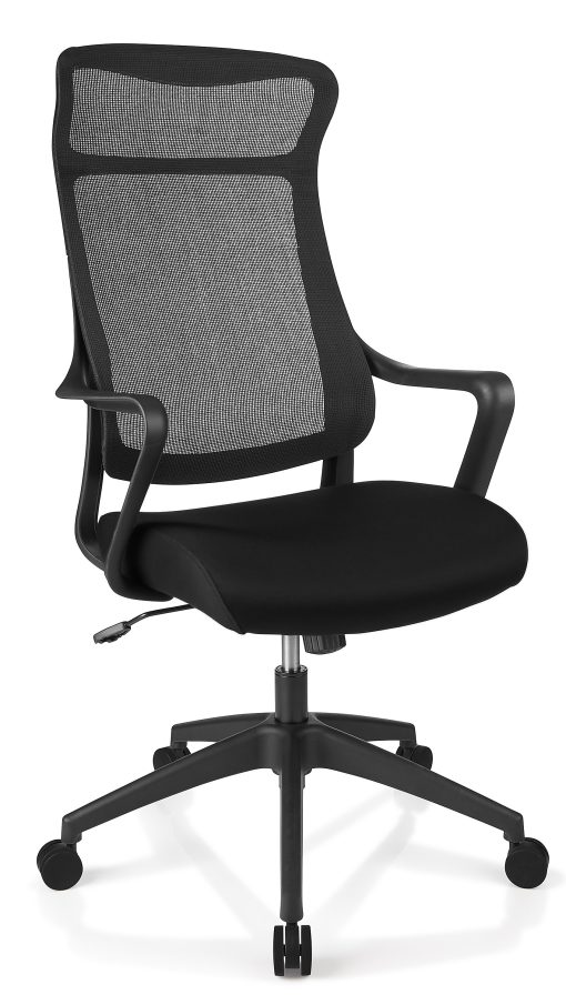 Realspace® Lenzer Mesh High-Back Task Office Chair, Black, BIFMA Compliant