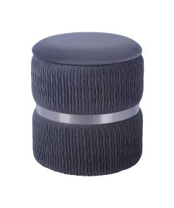 Techni Mobili Velvet Storage Ottoman, 15-1/2"H x 13-3/4"W x 13-3/4"D, Gray, RTAOT26GRY