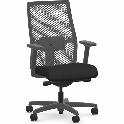 HON® Ignition 2.0 ReActiv Ergonomic Fabric Mid-Back Task Chair, Black - Image 2