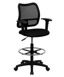 Flash Furniture Mesh Mid-Back Drafting Chair, Black