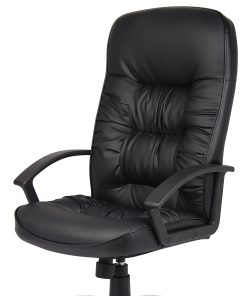 Boss Office Products LeatherPlus High-Back Executive Chair, Black 2