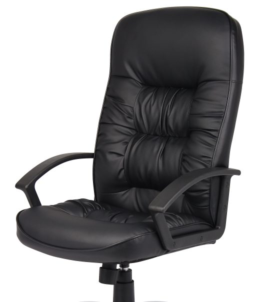 Boss Office Products LeatherPlus High-Back Executive Chair, Black - Image 2