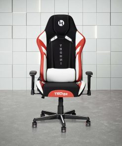 Techni Sport Echo 2.0 Ergonomic Fabric Computer Gaming Chair, Red/Black 2